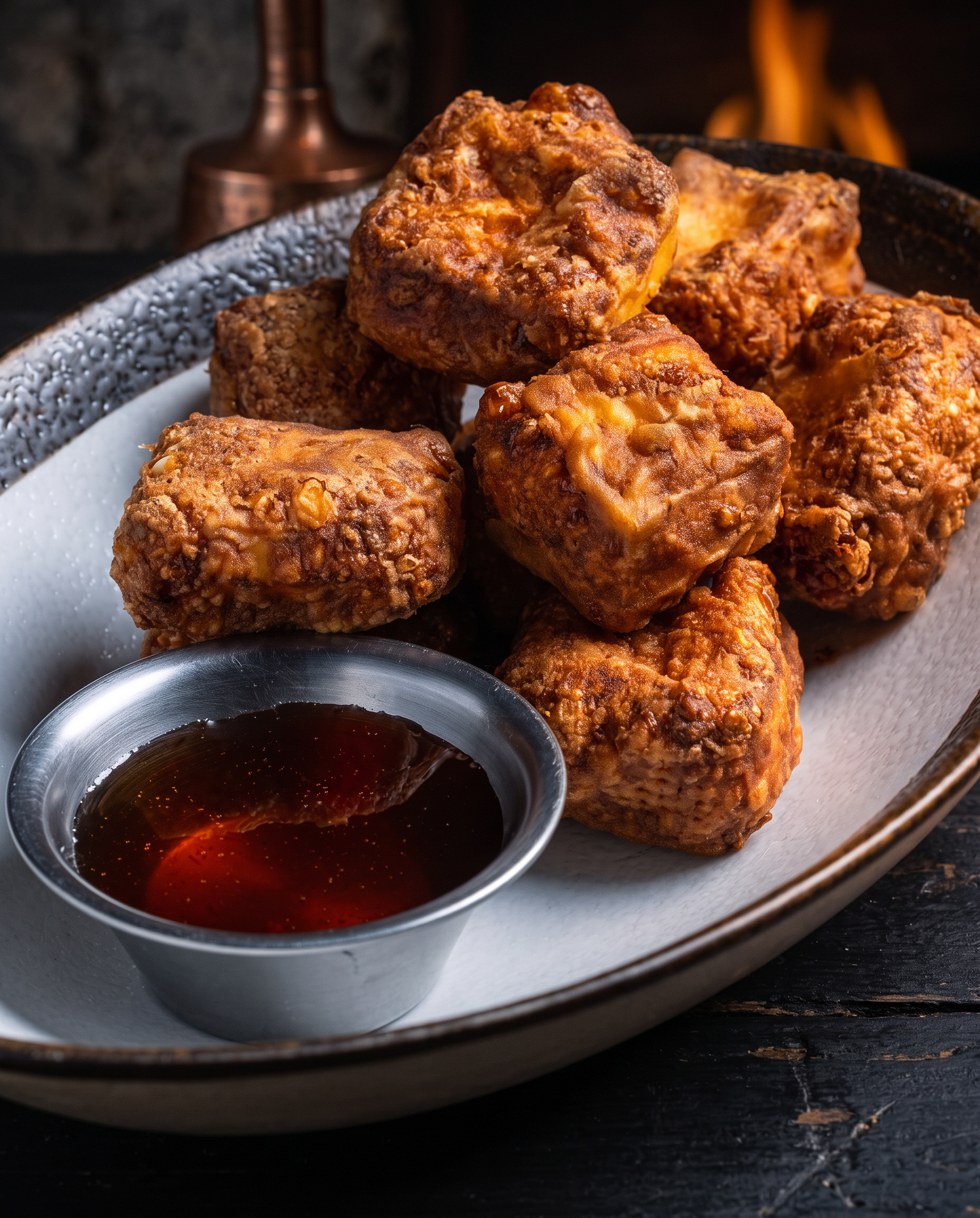 Chicharrón crocante con miel picante